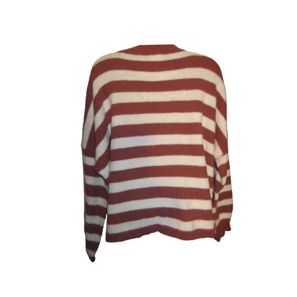 Adora Striped Knit V Neck Slouchy Sweater Small - Picture 7 of 7